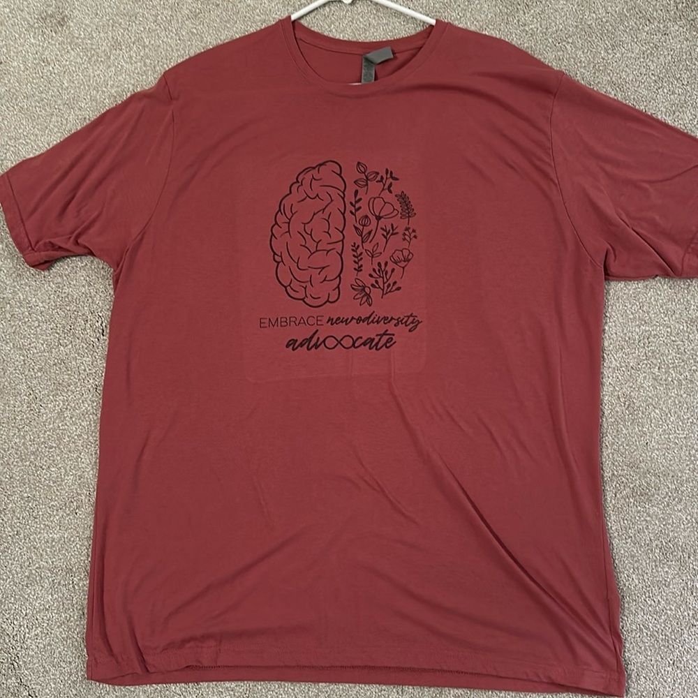 Embrace Neurodiversity Advocate Short Sleeve Tee - Brick Red 3X